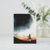 avondfietser briefkaart (Staand voorkant)