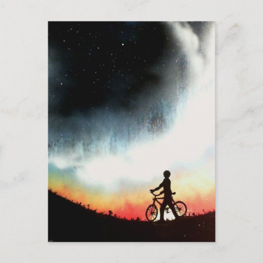 avondfietser briefkaart (Voorkant)