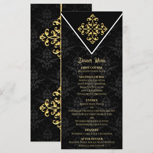 Avondglam bruiloft menu (Voorkant / Achterkant)