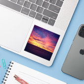 Avondgloed Vinyl Sticker (Laptop met iPhone)