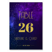 Avondhemel Paarse Elegante Trouwtafel Nummer Kaart (Achterkant)