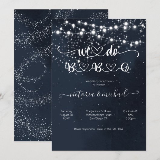 Avondhemel Sliert lichten We doen BBQ Kaart (Voorkant / Achterkant)