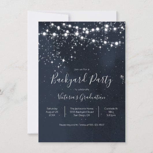 Avondhemel Slinger met lichtjes Achtertuin Feest U Kaart (Voorkant)