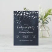 Avondhemelse snoer van lichten Tuinfeest uitnodigi Kaart (Staand voorkant)