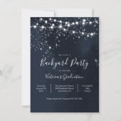 Avondhemelse snoer van lichten Tuinfeest uitnodigi Kaart (Voorkant)