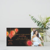 Avondlantaarn Huwelijk Save the Date Fotokaart (Staand voorkant)