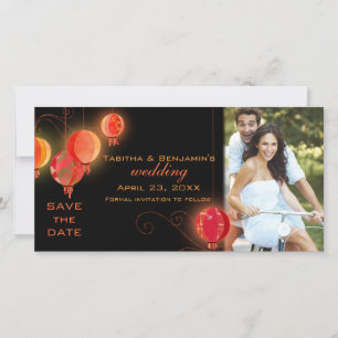 Avondlantaarns Huwelijk Save the Date Fotokaart