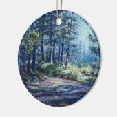 "Avondlicht op het spoor" Keramisch Ornament (Links)