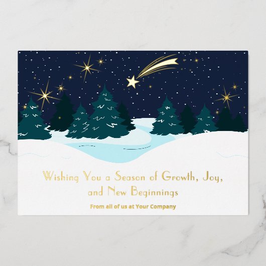 Avondlucht Folie accenten kerst vakantie Kaart (Voorkant)