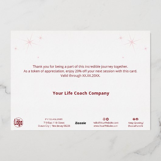 Avondlucht Folie accenten kerst vakantie Kaart (Achterkant)