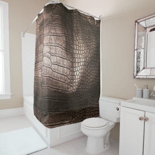 Avondluxe: lederen getextureerde verfijning douchegordijn (In situ)