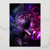 Avondmaskerade Sweet 16 Uitnodiging Folie (Achterkant)