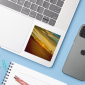 Avondpauze Vinyl Sticker (Laptop met iPhone)