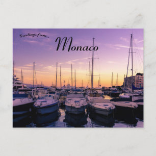 Avondrust bij Port Hercule Monaco Briefkaart