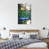 Avonds aan het meer canvas afdruk (Insitu (Slaapkamer))