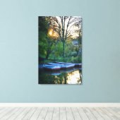 Avonds aan het meer canvas afdruk (Insitu (Houten vloer))