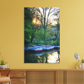 Avonds aan het meer canvas afdruk (Insitu (Woonkamer))