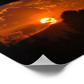 Avonds Landschap Bij Zonsondergang Poster (Hoek)