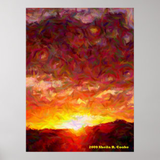 Avonds lichte druk poster