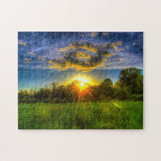 Avondschemering Wisconsin. Legpuzzel (Horizontaal)