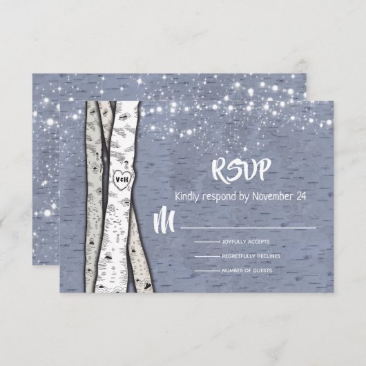 Avondse vogelboom RSVP (Voorkant / Achterkant)