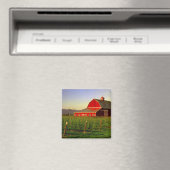 Avondse zon op een schuur in Washington Skagit Magneet (Insitu (Vaatwasser))