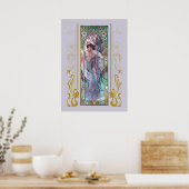 Avondsnagedachtenis door Alphonse Mucha Poster (Keuken)