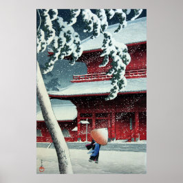 Avondsneeuw bij de Edo-rivier Hasui Kawase Poster