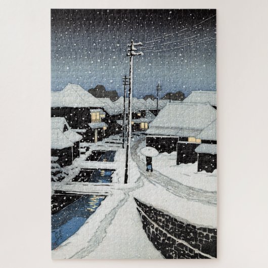 Avondsneeuw in Terajima Village Hasui Kawase  Legpuzzel (Verticaal)