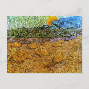 "Avondste landschap stijgend maan", Van Gogh Fine Briefkaart