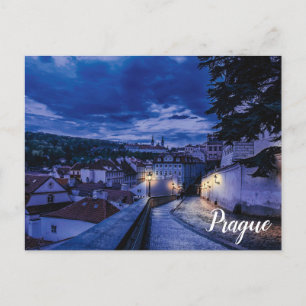 Avondstraat in het Briefkaart Praag