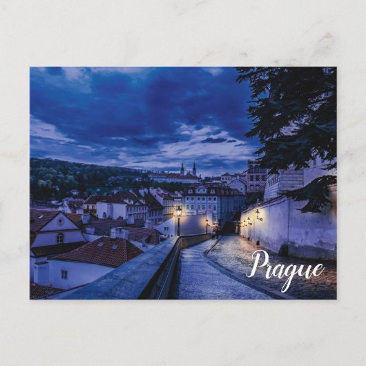 Avondstraat in het Briefkaart Praag (Voorkant)