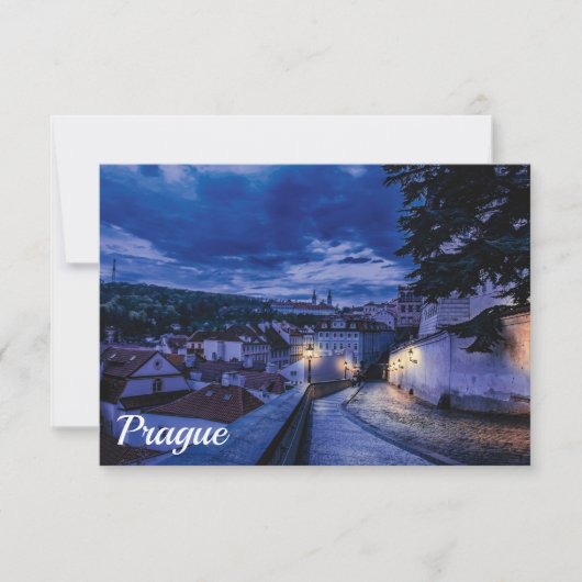 Avondstraat in Praag (Voorkant)