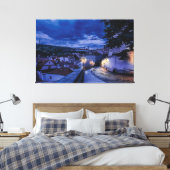 Avondstraat in Praag Canvas Afdruk (Insitu (Slaapkamer))