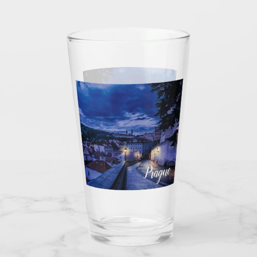 Avondstraat in Praag Glas (Achterkant)