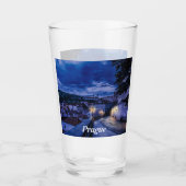 Avondstraat in Praag Glas (Voorkant)