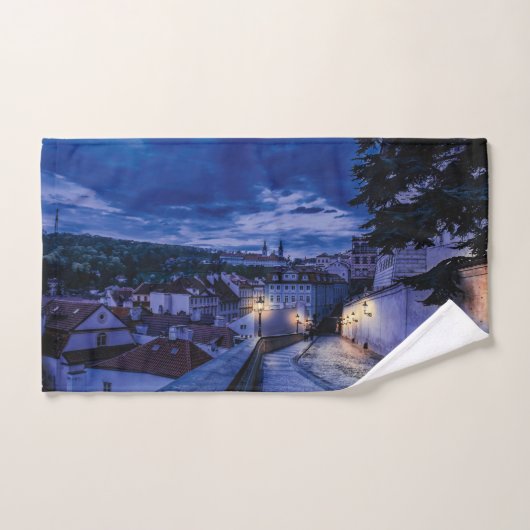 Avondstraat in Praag Handdoek (Handdoek)