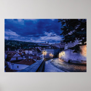 Avondstraat in Praag Poster