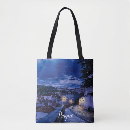 Avondstraat in Praag Tote Bag (Voorkant)