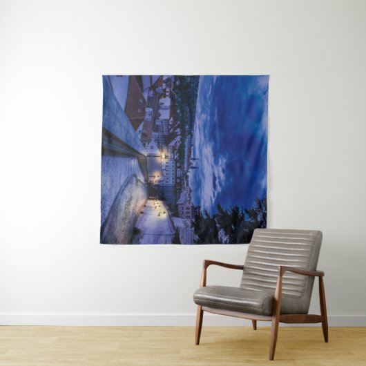 Avondstraat in Praag Wandkleed (In Situ (horizontaal))