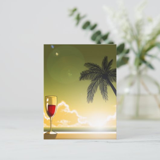 avondstrand briefkaart (Staand voorkant)