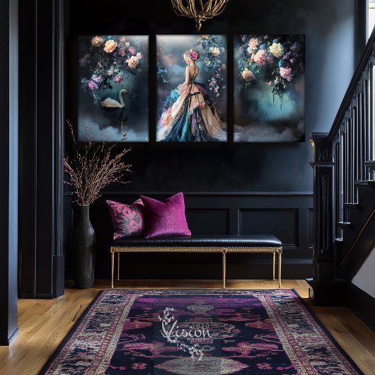 Avondwandeling Franse vrouw Fantasy Portret Tissuepapier