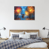 Avondwandeling in herfstlicht canvas afdruk (Insitu (Slaapkamer))