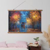 Avondwandeling in herfstlicht hangend wandkleed (Slaapkamer)