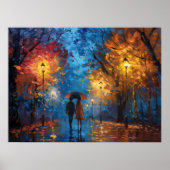 Avondwandeling in herfstlicht poster (Voorkant)