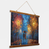 Avondwandeling in het herfstlicht hangend wandkleed (Gebogen)