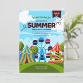 Avontureland pretpark uitnodiging (Staand voorkant)