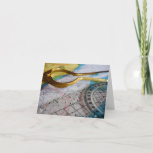 Avonturen beleven en bestemming zoeken op kompas. bedankkaart