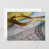 Avonturen beleven en bestemming zoeken op kompas. briefkaart (Voorkant / Achterkant)