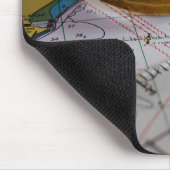 Avonturen beleven en bestemming zoeken op kompas. muismat (Hoek)